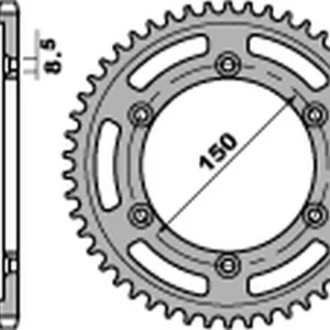 Aktuální PBR zadní řetězové kolo 4507 44 C45 KTM 690 ENDURO/SM '07-'18, 790 ADV '18-'20 (JTR897.44) (ŘETĚZ 520) (MADE IN ITALY)